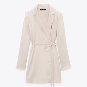 Zara Satin Effect Wrap Dress